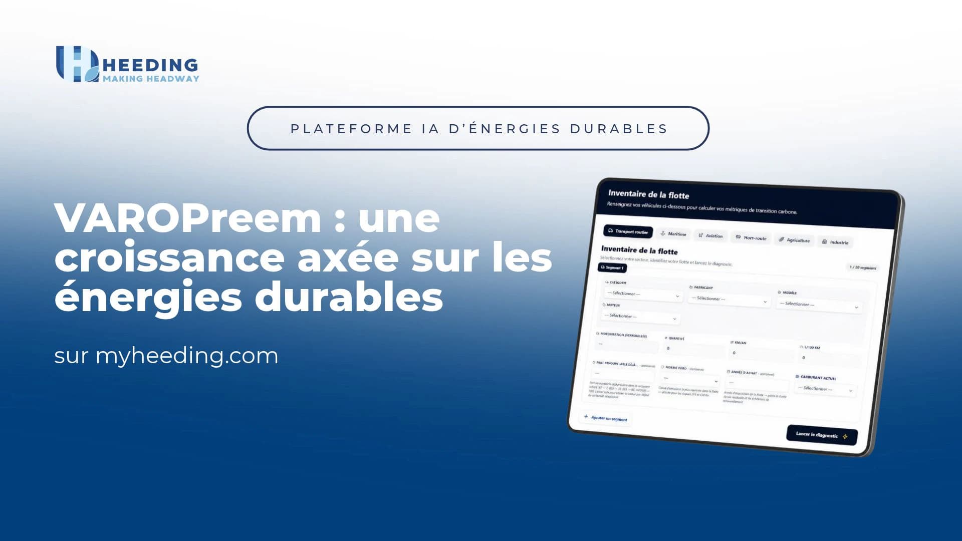 La stratégie VAROPreem 2030 : énergies durables en croissance